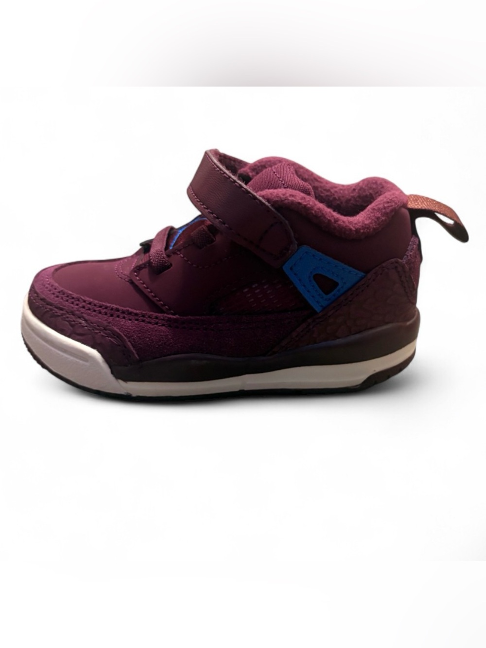 Jordan Kids Maroon Sneakers with Blue Accent